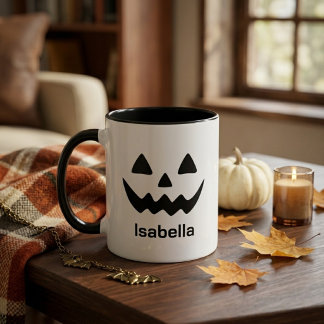 Personalisierter Halloween-Kürbiskopf Tasse