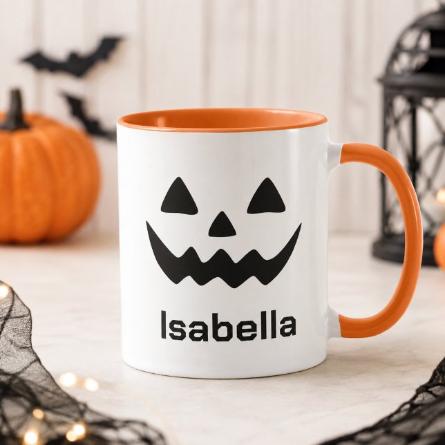 Personalisierter Halloween-Kürbiskopf Tasse (Von Creator hochgeladen)