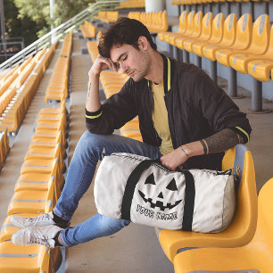 Personalisierter Halloween-Kürbisname Schwarz & We Duffle Bag