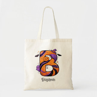 Personalisierter Halloween-Monogramm-Buchstabe B-K Tragetasche