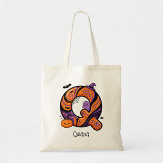 Personalisierter Halloween-Monogramm-Q-Kinder Tragetasche