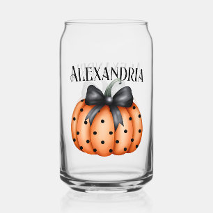 Personalisierter Halloween Pumpkin Bow Dosenglas