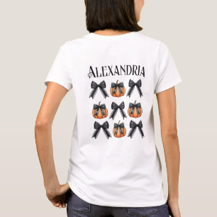 Personalisierter Halloween Pumpkin Bow T-Shirt