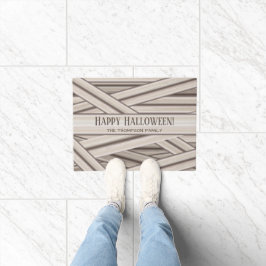 Personalisierter Halloween-StreifenFamilienname Fußmatte
