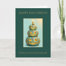 Personalisierter Halloween-Türkis-Kürbisturm