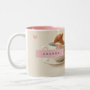 Personalisierter Hamster im Teacup-Muster Zweifarbige Tasse