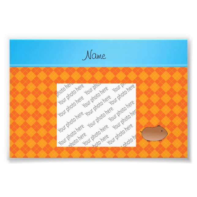 Personalisierter Hamster Orange-Raute Fotodruck (Vorne)