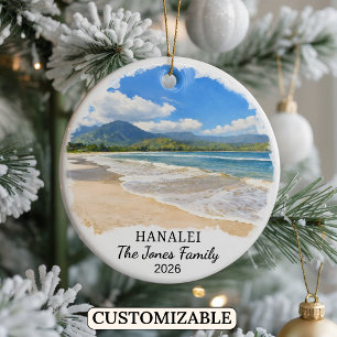 Personalisierter Hanalei-Schmuck, Benutzerdefinier Keramik Ornament