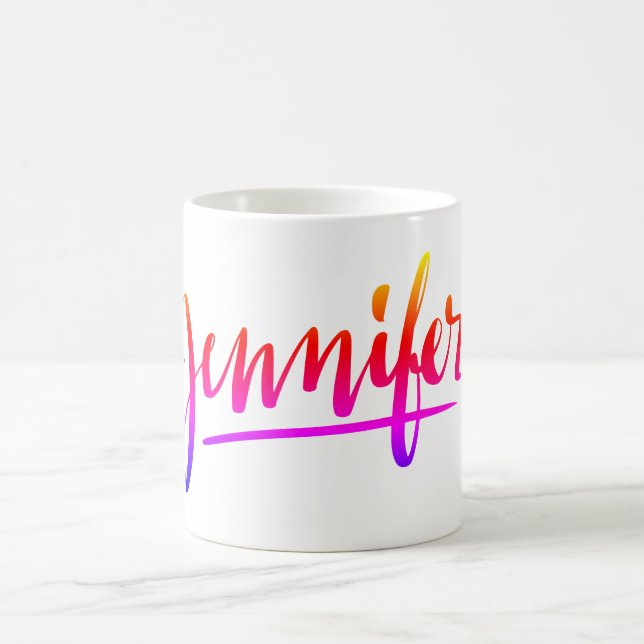 Personalisierter handgeschriebener Name Jennifer Kaffeetasse (Mittel)