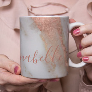 Personalisierter handgeschriebener Name Roségoldma Kaffeetasse