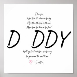 Personalisierter Handprint Vater Daddy Geem Keepak Poster
