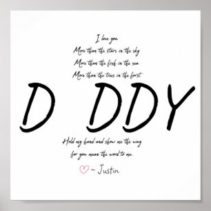 Personalisierter Handprint Vater Daddy Geem Keepak Poster