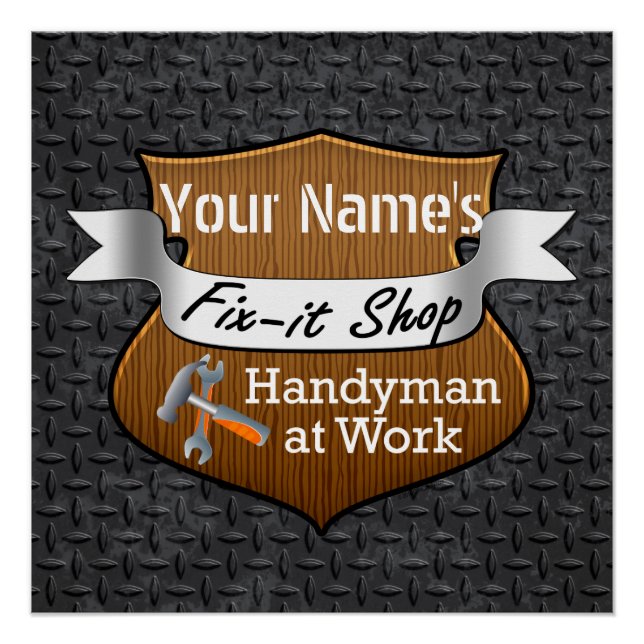 Personalisierter Handyman-Fix-It-Individuelle Name Poster (Vorderseite)
