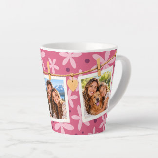 Personalisierter hängender Foto-Familien-Blumen-Ka Milchtasse