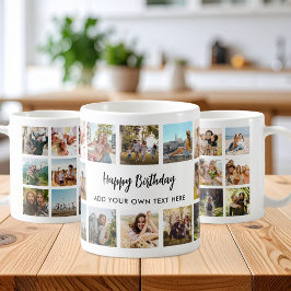 Personalisierter Happy Birthday Foto-Collage-Beche Kaffeetasse