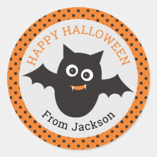 Personalisierter Happy Halloween Bat Sticker
