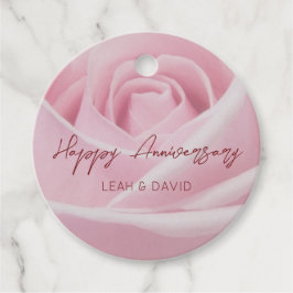 Personalisierter Happy Jubiläumsrosa Geschenkanhänger