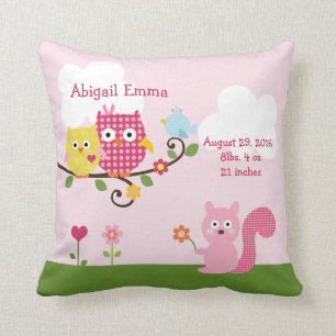 Personalisierter Happy Tree Owls Pillow Keepake Kissen