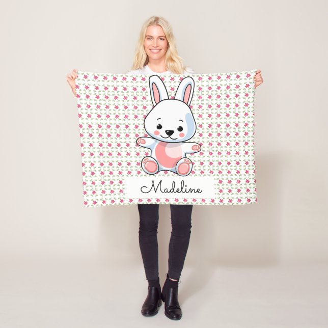 Personalisierter Hase Fleecedecke (Beispiel)