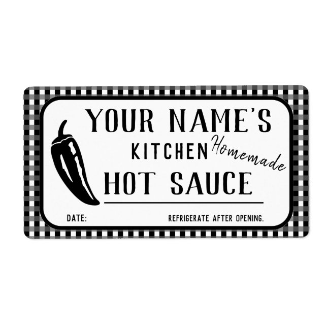 Personalisierter, hausgemachte Hot Sauce Labels Bl (Vorne)