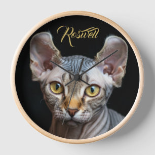 Personalisierter Haustier-Foto-Elf Sphynx-Katze  Uhr