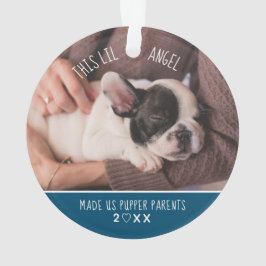 Personalisierter Haustier Hund Welpe Foto Erstes W Ornament