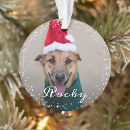 Personalisierter Haustier Hund Welpen Urlaub Foto Ornament