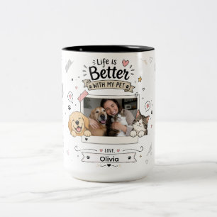 Personalisierter Haustierliebhaber-Fotomug mit ind Zweifarbige Tasse