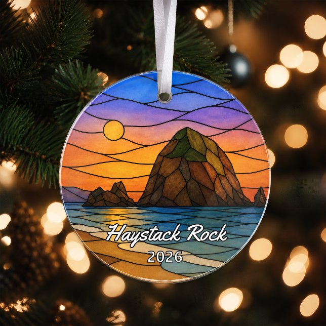 Personalisierter Haystack Rock Acryl-Schmuck, Cust Ornament (Von Creator hochgeladen)