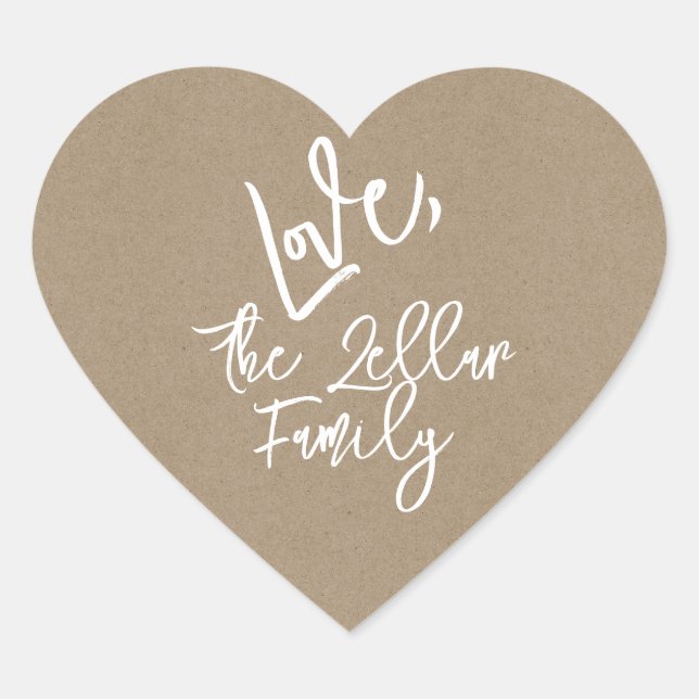 Personalisierter Heftsticker Herz-Aufkleber (Vorderseite)