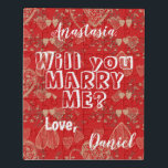 Personalisierter Heiratsvorschlag wird mich heirat Puzzle<br><div class="desc">Die Frage: "Heiraten Sie mich?" Folge deinem Herzen und gib deiner Freundin einen überraschenden niedlichen Vorschlag, die Erinnerungen deines Lebens zu genießen! Vollständig anpassbarer Nachrichtentext auf lebendiges Rot mit Herz Valentines Muster und Ihren Namen. Sie können Text durch Ihren eigenen ersetzen. Wählen Sie CUSTOMIZE, um mit anderen Schriftart, Größen und...</div>