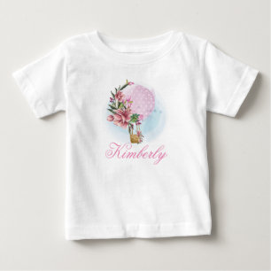 Personalisierter Heißluftballon Geburtstag Baby T-shirt