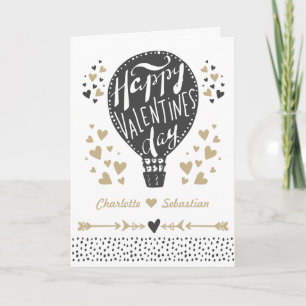 Personalisierter Heißluftballon-Valentinstag Feiertagskarte