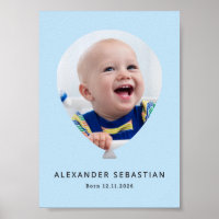 Personalisierter hellblauer Luftballon für Babyjun