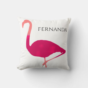 Personalisierter heller rosa Watercolor-Flamingo Kissen