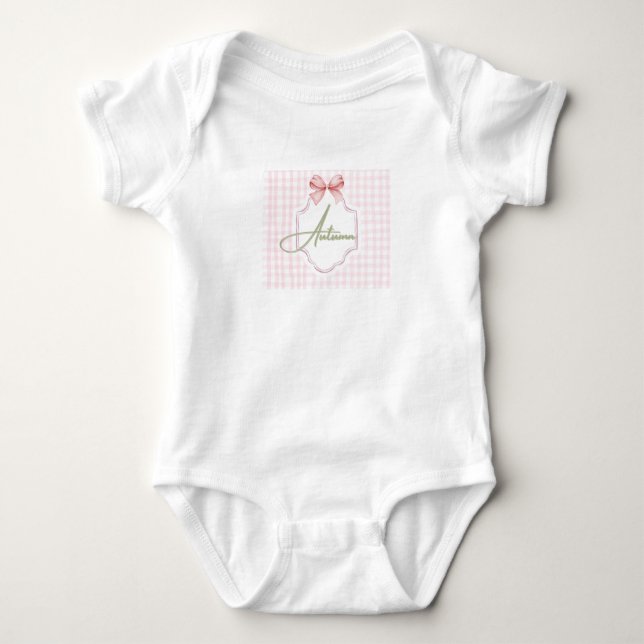 Personalisierter Herbst Baby Girl Kinderzimmer Bow Baby Strampler (Vorderseite)