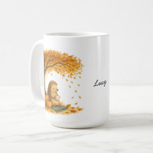Personalisierter Herbst-Igel-Unter-Baum-Kaffeebech Kaffeetasse