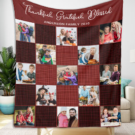 Personalisierter Herbst Kariert Einzigartig 13 Fot Fleecedecke