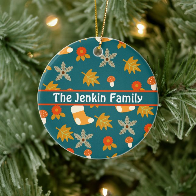 Personalisierter Herbst Keramik Ornament (Baum)