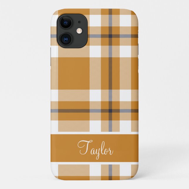 Personalisierter Herbst Tartan Kariertes Muster Case-Mate iPhone Hülle (Rückseite)