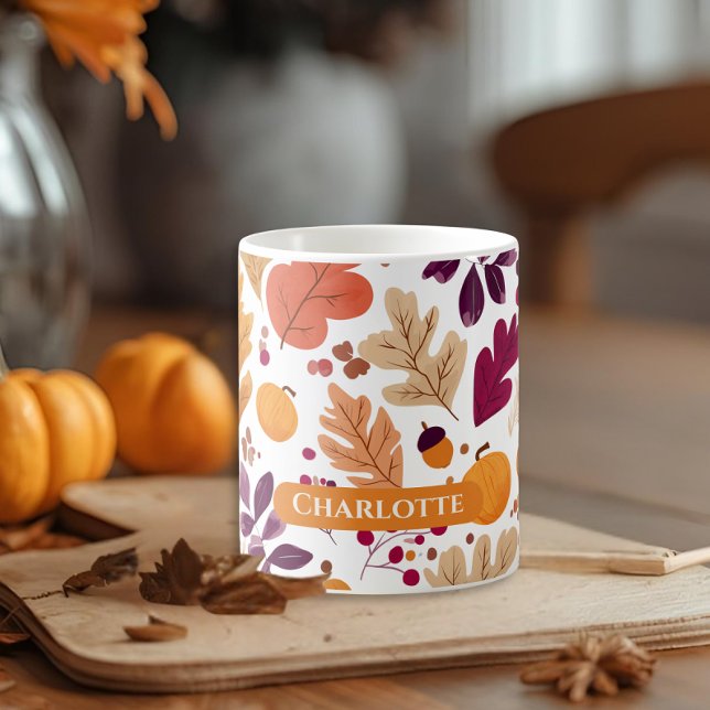 Personalisierter Herbst Tasse - Herbstleaves & Aco (Von Creator hochgeladen)