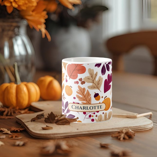 Personalisierter Herbst Tasse - Herbstleaves & Aco (Von Creator hochgeladen)