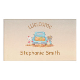 Personalisierter Herbst Willkommensbären Pumpkins Namenschild