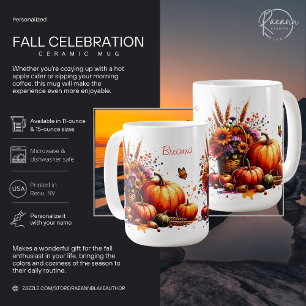 Personalisierter Herbstfeier Keramikbecher Kaffeetasse