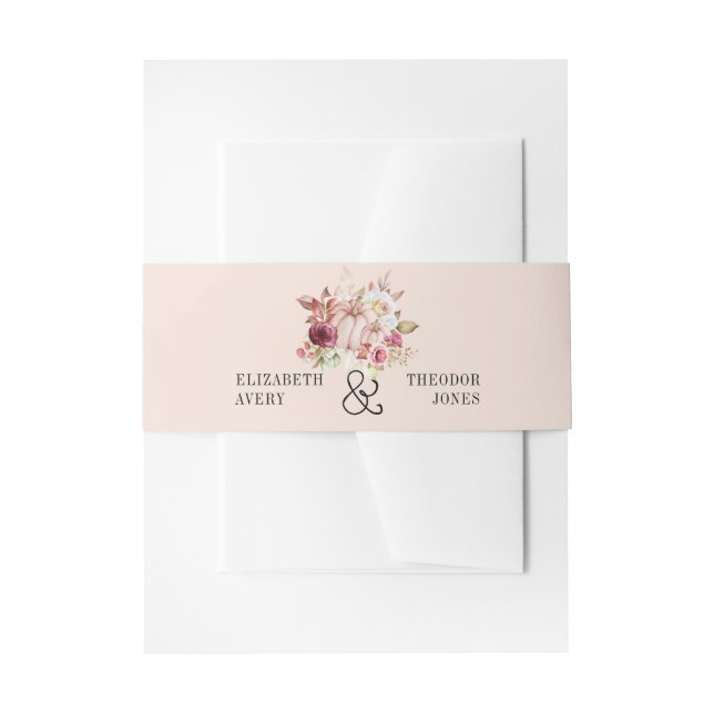 Personalisierter Herbstpink Burgundy Pumpkin Einladungsbanderole (Vorderseite Beispiel)