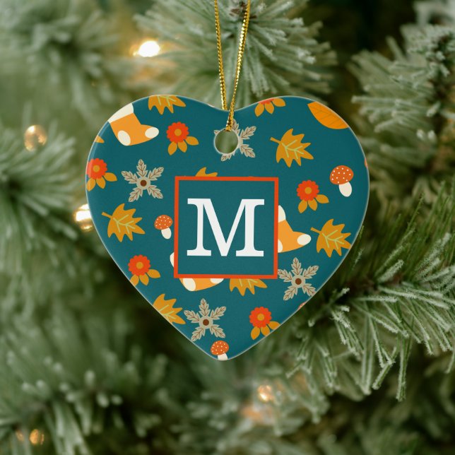 Personalisierter Herbstschmuck Keramik Ornament (Baum)