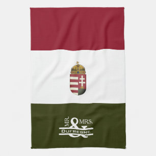 Personalisierter Herr & Frau Ungarisch Geschirrtuch