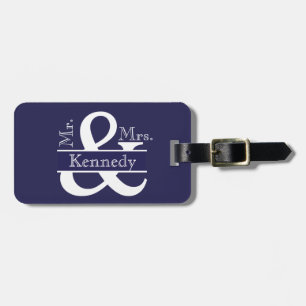 Personalisierter Herr und Frau Newly Weds Monogram Gepäckanhänger
