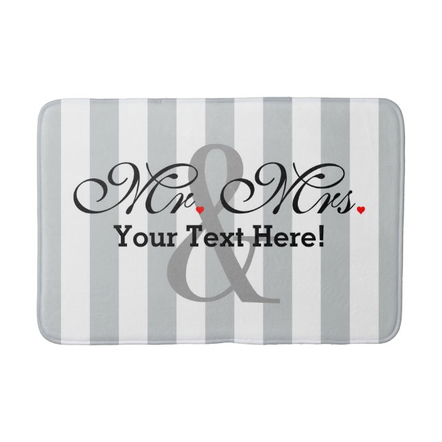 Personalisierter Herr und Frau Plus Customizable Badematte (Vorderseite)