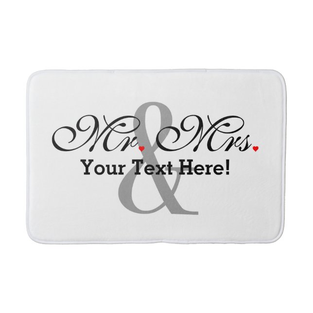 Personalisierter Herr und Frau Plus Customizable Badematte (Vorderseite)